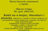 Škola likovnih umjetnosti u Splitu  - Mjesec knjige - Šk. god. 2002./03.