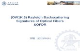 (OW1K.6) Rayleigh  Backscattering Signatures of Optical  Fibers &OFDR