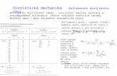 Statistická mechanika   - Boltzmannův distribuční zákon