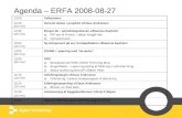 Agenda – ERFA 2008-08-27