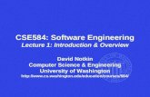 CSE584: Software Engineering Lecture 1: Introduction & Overview