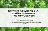Krynicki Recykling S.A.  spółka notowana  na NewConnect