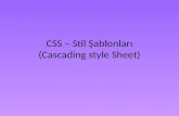 CSS – Stil Şablonları ( Cascading style Sheet )