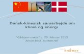 Dansk-kinesisk samarbejde om klima og energi