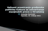Važnost promicanja  građanske političke  kulture za ostvarivanje manjinskih prava u Hrvatskoj
