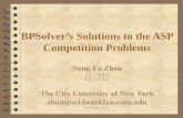 BPSolver’s Solutions to the ASP Competition Problems