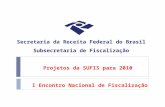 Secretaria da Receita Federal do Brasil Subsecretaria de Fiscalização Projetos da SUFIS para 2010