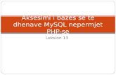 Aksesimi i bazes se te dhenave MySQL nepermjet PHP-se
