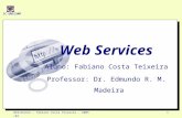 Web Services Aluno: Fabiano Costa Teixeira Professor: Dr. Edmundo R. M. Madeira