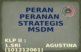 PERAN  PERANAN  STRATEGIS MSDM KLP II : 1.SRI AGUSTINA (101212061) 2.CITRA (101212159)