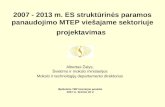 2007 - 2013 m. ES struktūrinės paramos panaudojim o MTEP vie šajame sektoriuje projektavimas