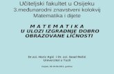 Učiteljski fakultet u Osijeku 3đunarodni znavstveni kolokvij Matematika i dijete