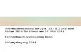 Informationsabend zur Jgst. 13 / Q 2 und zum Abitur 2014 für Eltern am 14. Mai 2013