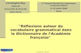 "Réflexions autour du vocabulaire grammatical dans le  Dictionnaire de l'Académie française "
