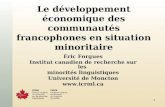 Le développement économique des communautés francophones en situation minoritaire