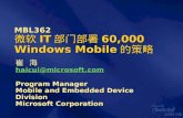 MBL362 微软 IT 部门部署 60,000 Windows Mobile 的策略