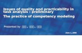 Issues of quality and practicability in task analysis : preliminary