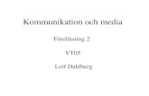 Kommunikation och media Föreläsning 2 VT05  Leif Dahlberg
