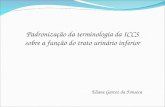 Padronização da terminologia da ICCS sobre a função do trato urinário inferior
