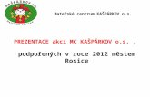 PREZENTACE akcí MC KAŠPÁRKOV o.s. ,  podpořených v roce 2012 městem Rosice