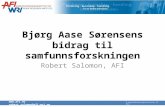 Bjørg Aase Sørensens bidrag til samfunnsforskningen