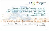 Journée d’informations et d’échanges sur la réalisation des puits et forages privés en Aquitaine