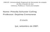 Nome: Priscila Schuster Colling Professor: Dejalma Cremonese Estado Ijuí, setembro de 2007.