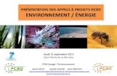 Présentation des appels à projets PCRD  Environnement / énergie