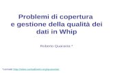 Problemi di copertura  e gestione della qualità dei dati in Whip