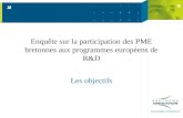 Enquête sur la participation des PME bretonnes aux programmes européens de R&D