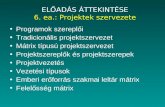 ELŐADÁS ÁTTEKINTÉSE 6. ea.: Projektek szervezete
