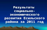 Результаты социально-экономического развития Есильского района за 2011 год