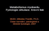 Metabolismus myokardu. Fyziologie cirkulace. Krevní tlak