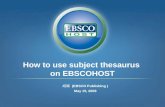 How to use subject thesaurus  on EBSCOHOST