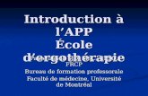 Introduction à l’APP École d’ergothérapie