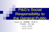 P&G’s Social Responsibility to the General Public
