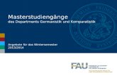 Masterstudiengänge des Departments Germanistik und Komparatistik