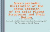 Quasi-periodic Oscillation of the Radio Emission of the Solar Plasma Structures and Their Nature