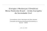 Energia e Mudanças Climáticas Mesa Redonda Brasil – União Européia da Sociedade Civil