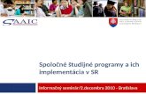 Spoločné študijné programy a ich implementácia v SR