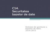 C14. Securitatea  bazelor de date