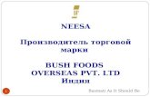 NEESA Производитель торговой марки  BUSH FOODS  OVERSEAS PVT. LTD Индия
