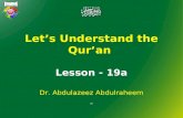 Let’s Understand the Qur’an  Lesson - 19a