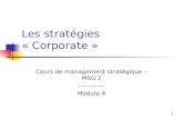 Les stratégies « Corporate »
