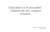 Education à la sexualité : respect de soi, respect d’autrui.