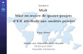 Session 4 Mali  Mise en œuvre de quatre projets  d’ER attribués aux sociétés privées Pape, Heinz
