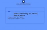 Effektivisering av norsk helsevesen
