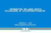 INFORMATION GÄLLANDE GRATIS TILLDELNING AV UTSLÄPPSRÄTTIGHETER