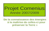 Projet Comenius Année 2007/2009