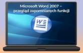 Microsoft Word 2007 –  przegląd zapomnianych funkcji